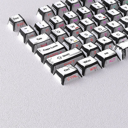 Comic Manga White Dual Legends Shinethrough Cherry Keycaps