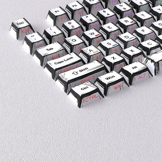 Comic Manga White Dual Legends Shinethrough Cherry Keycaps