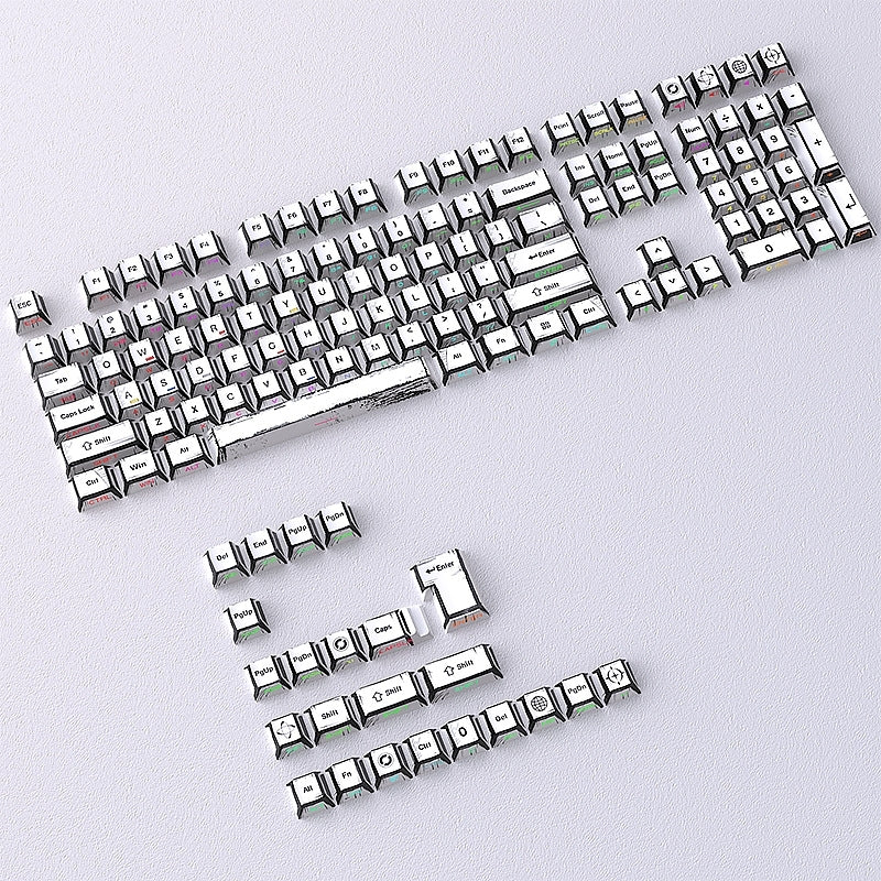 Comic Manga White Dual Legends Shinethrough Cherry Keycaps