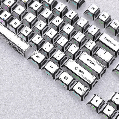Comic Manga White Dual Legends Shinethrough Cherry Keycaps