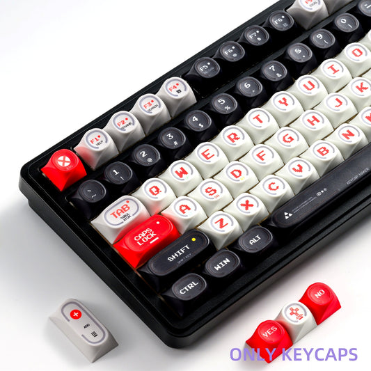 Red Vortex Era Keycaps Rounded C Shaped Keycaps