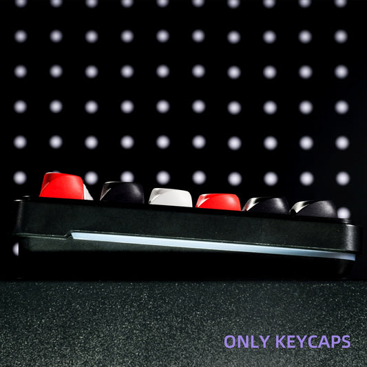 Red Vortex Era Keycaps Rounded C Shaped Keycaps