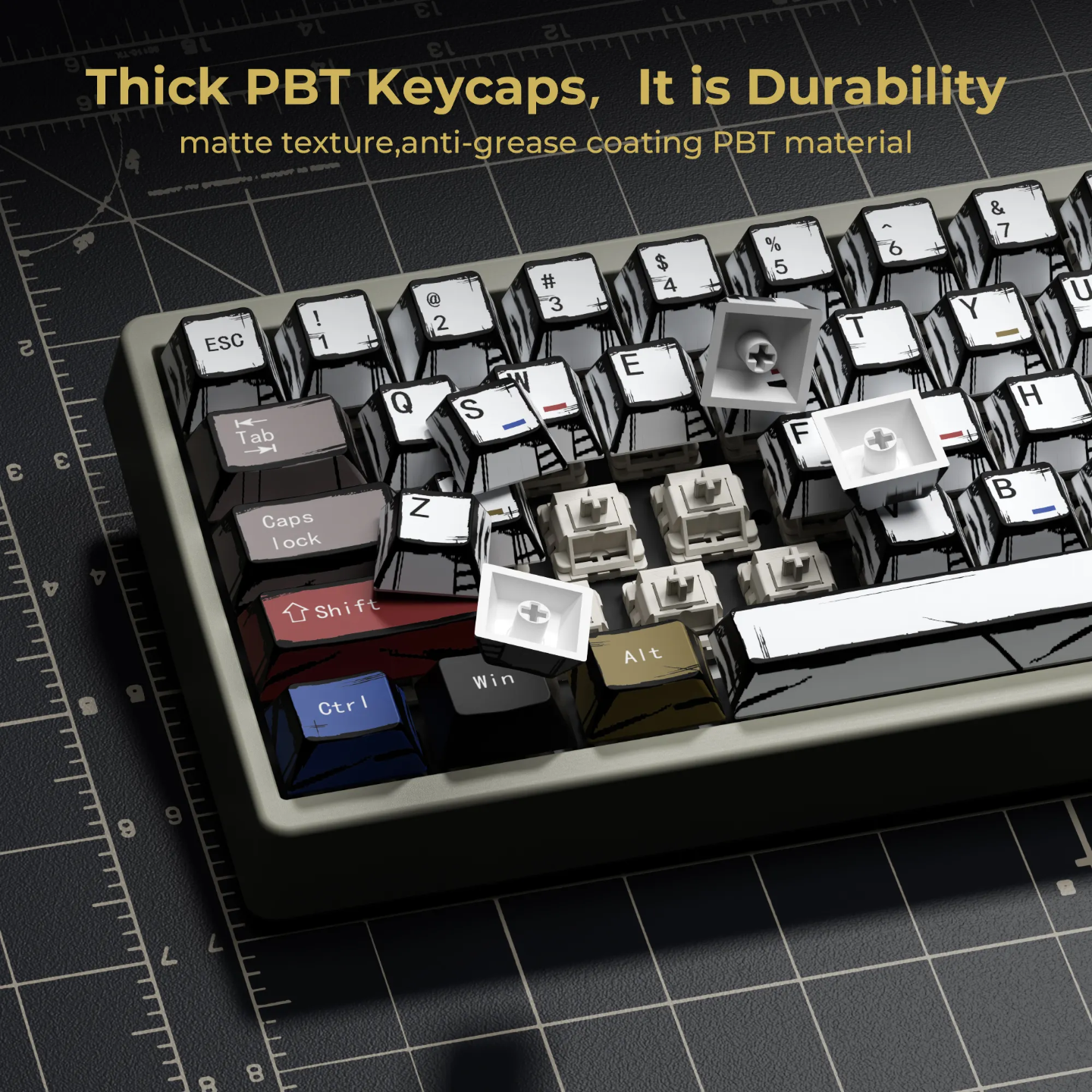 XVX Gaming Manga Theme Graffiti Cherry PBT Keycaps