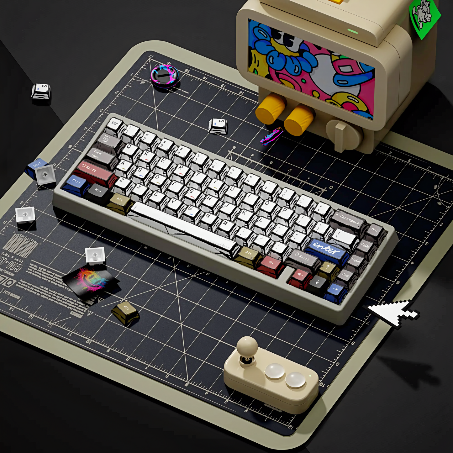 XVX Manga Theme Graffiti Cherry PBT Keycaps