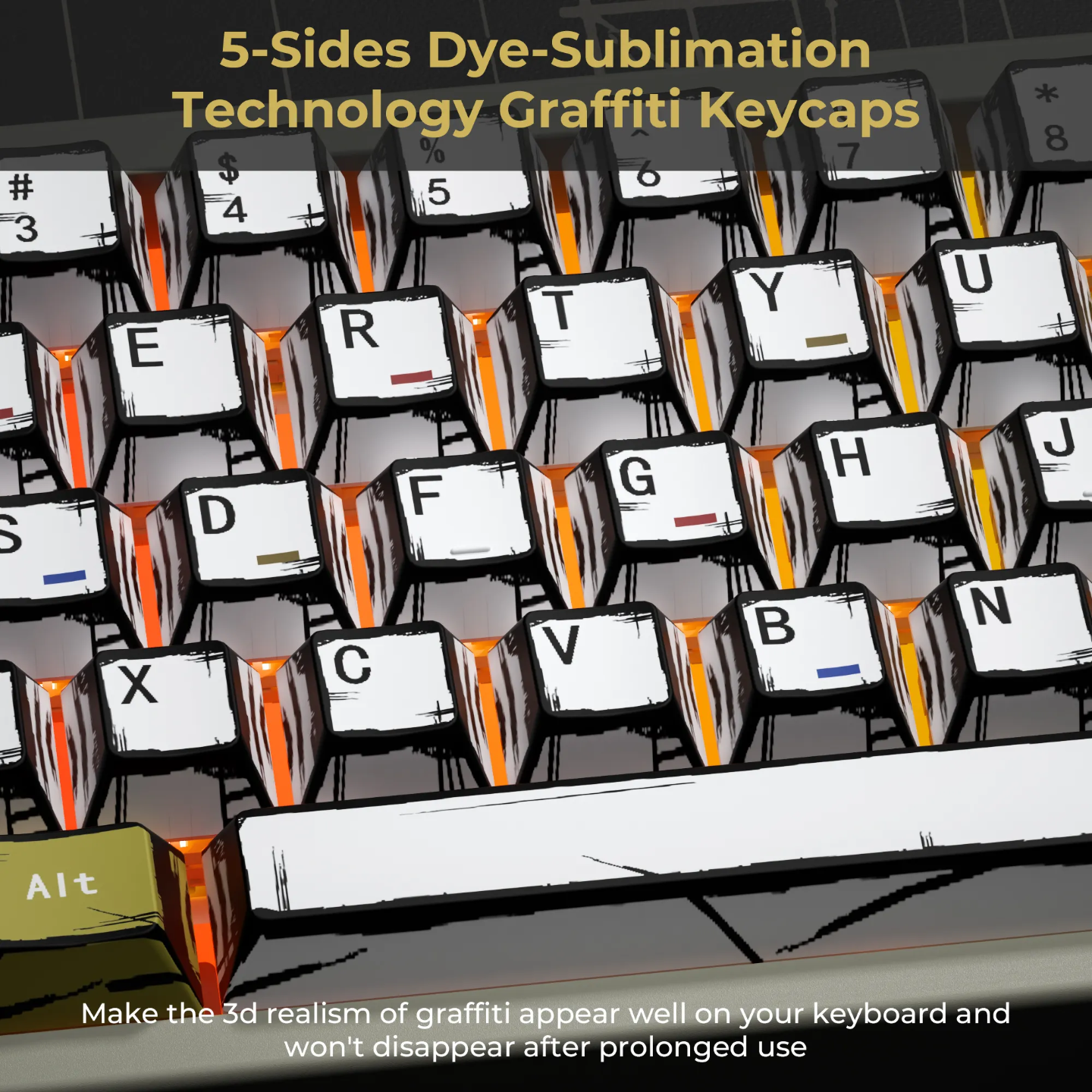 XVX Gaming Manga Theme Graffiti Cherry PBT Keycaps