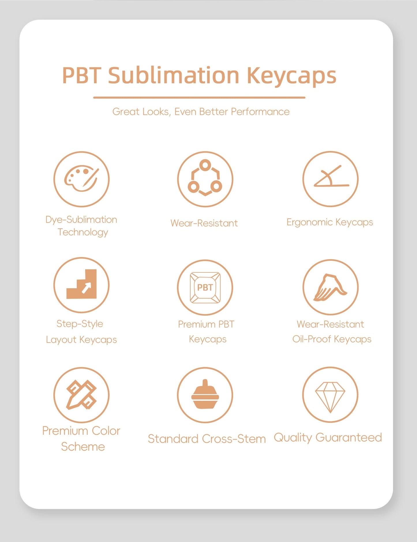 Caramel Warm Glow Cherry PBT Keycaps
