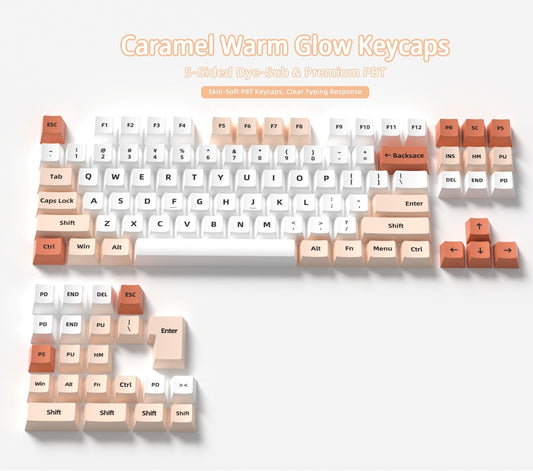 Caramel Warm Glow Cherry PBT Keycaps