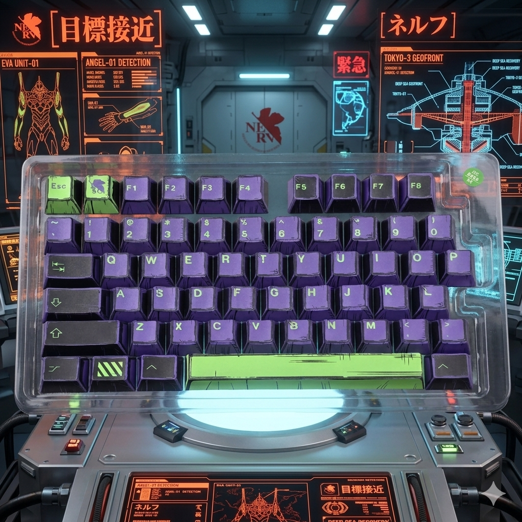 Unit 1 EVA Comic Manga Style Cherry PBT Extended Keycaps
