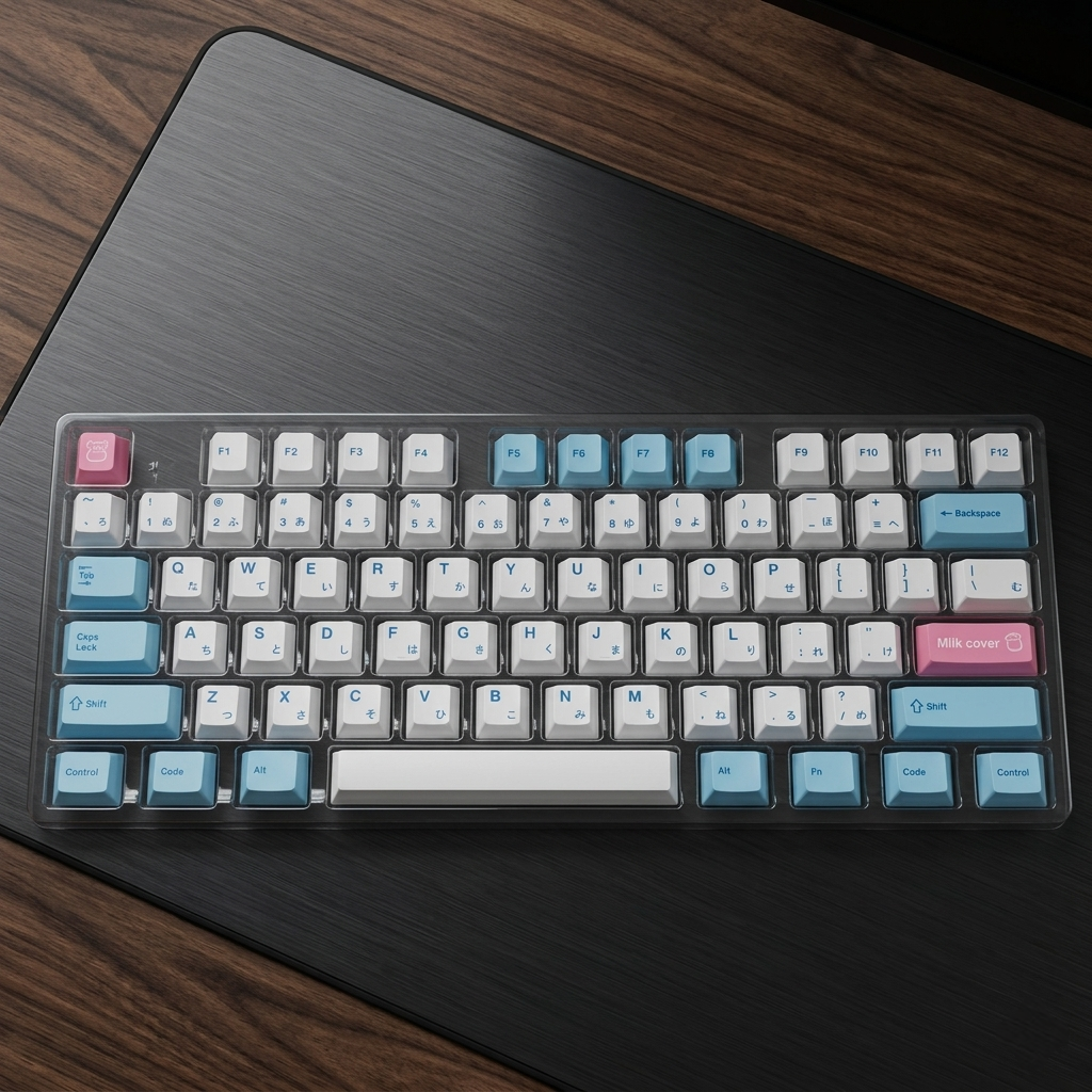 Milk Cap Japanese Cherry PBT Keycaps