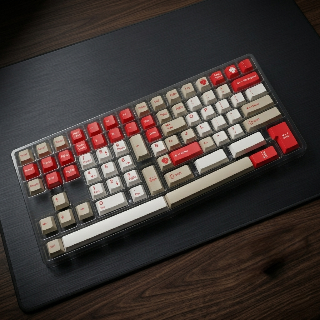 Retro Red Cherry PBT Keycaps