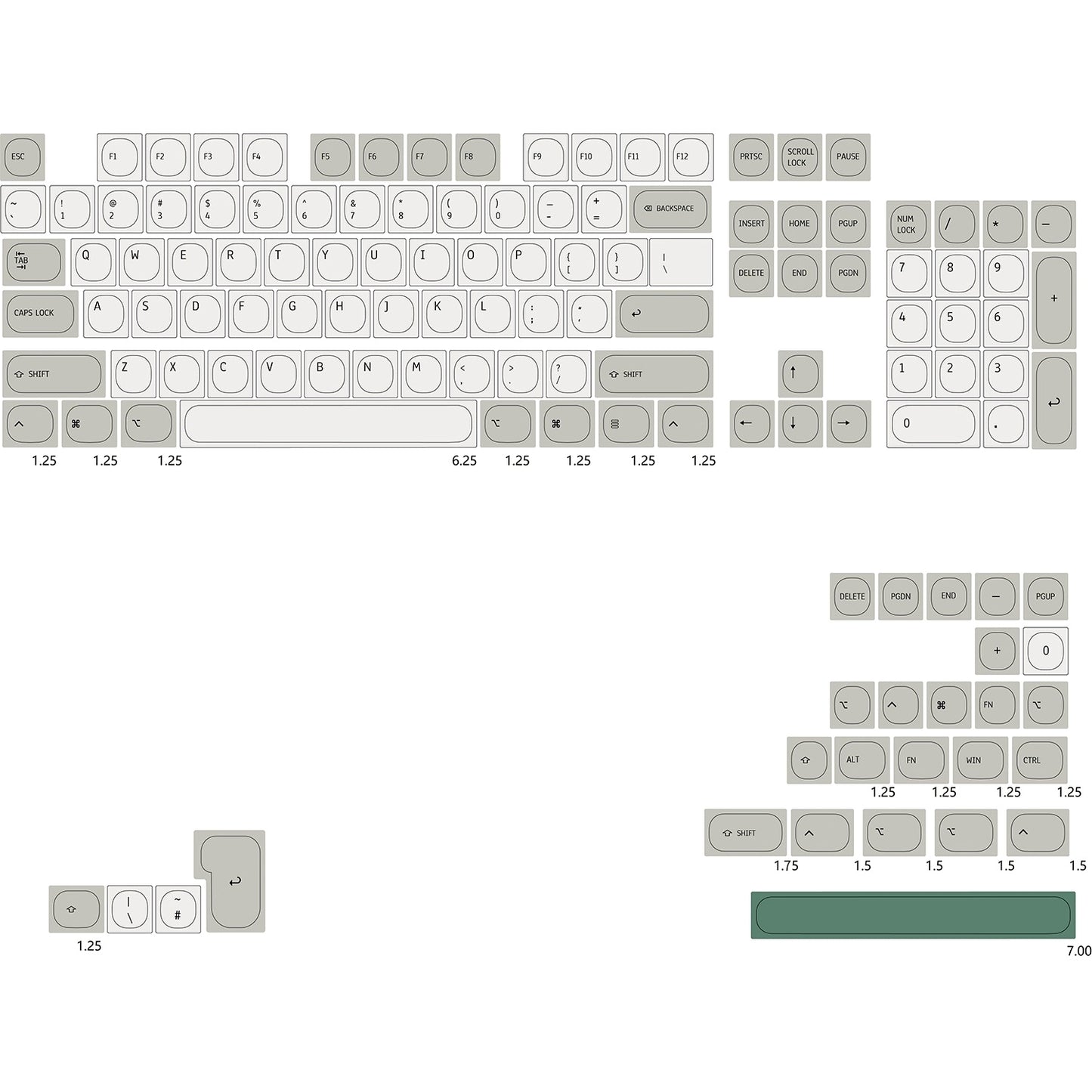 Retro MA PBT Keycaps