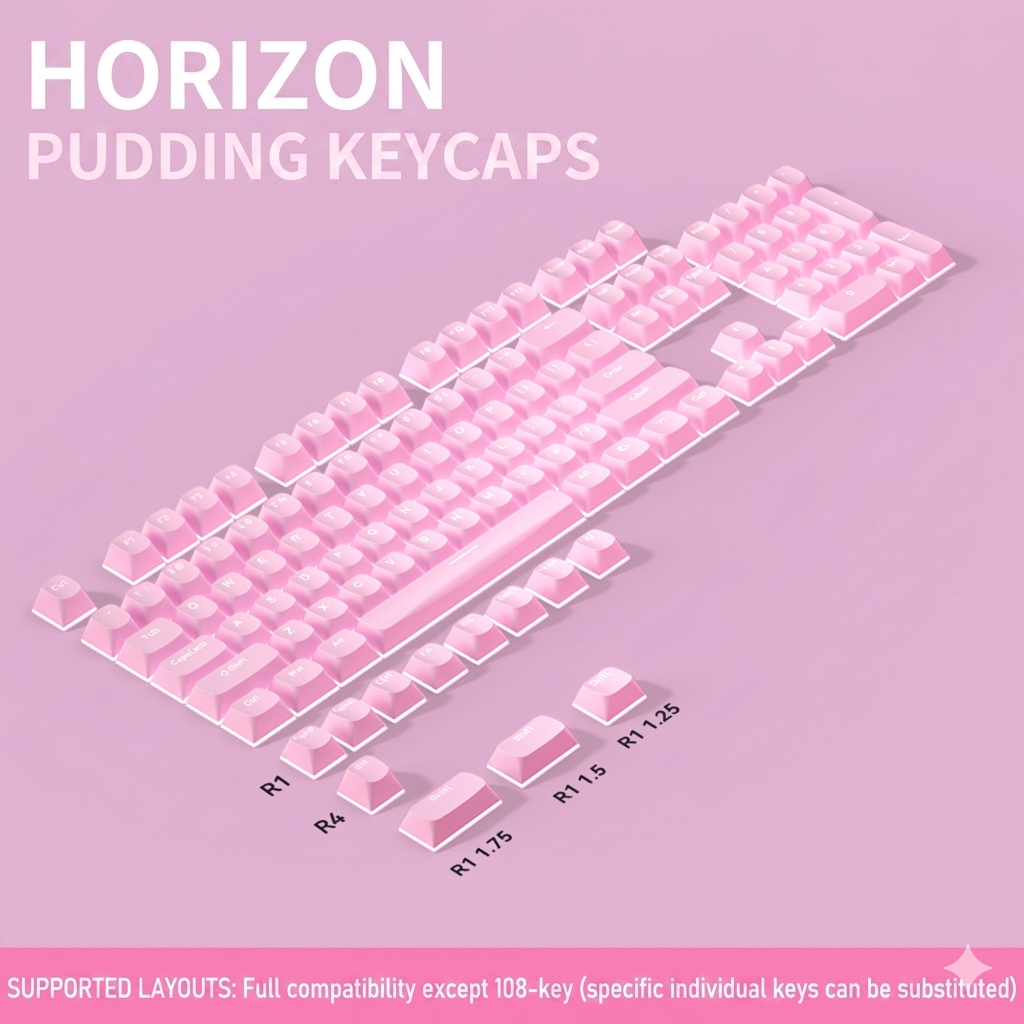 Horizon Pudding Top Backlit PBT Keycaps