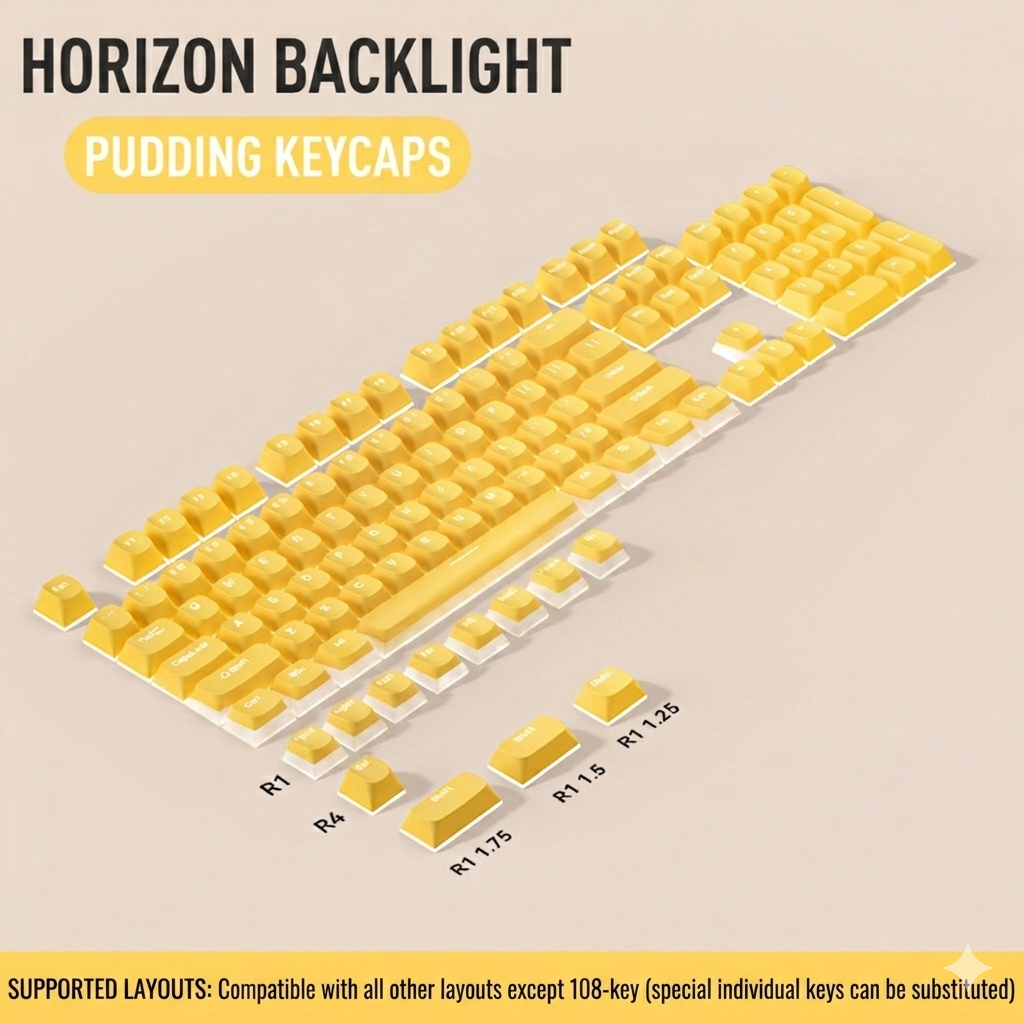 Horizon Pudding Top Backlit PBT Keycaps