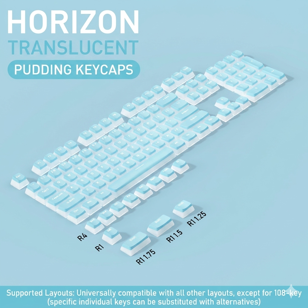 Horizon Pudding Top Backlit PBT Keycaps