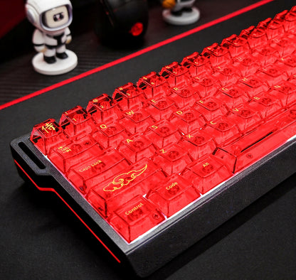 Red & Blue Samurai Transparent Cherry Keycaps