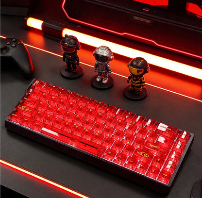 Red & Blue Samurai Transparent Cherry Keycaps