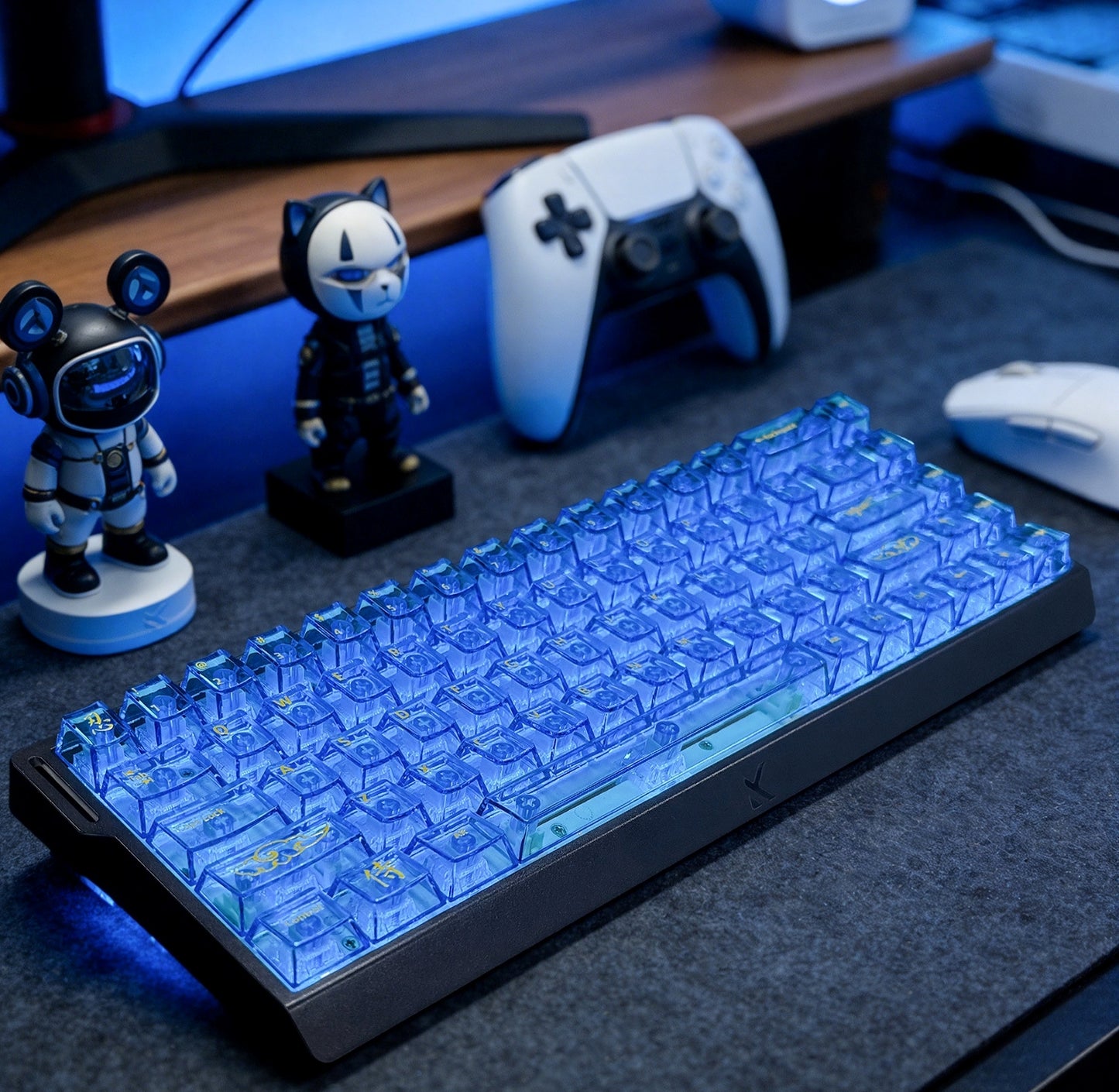 Red & Blue Samurai Transparent Cherry Keycaps