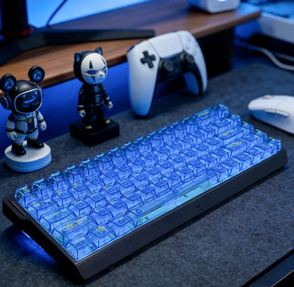 Red & Blue Samurai Transparent Cherry Keycaps