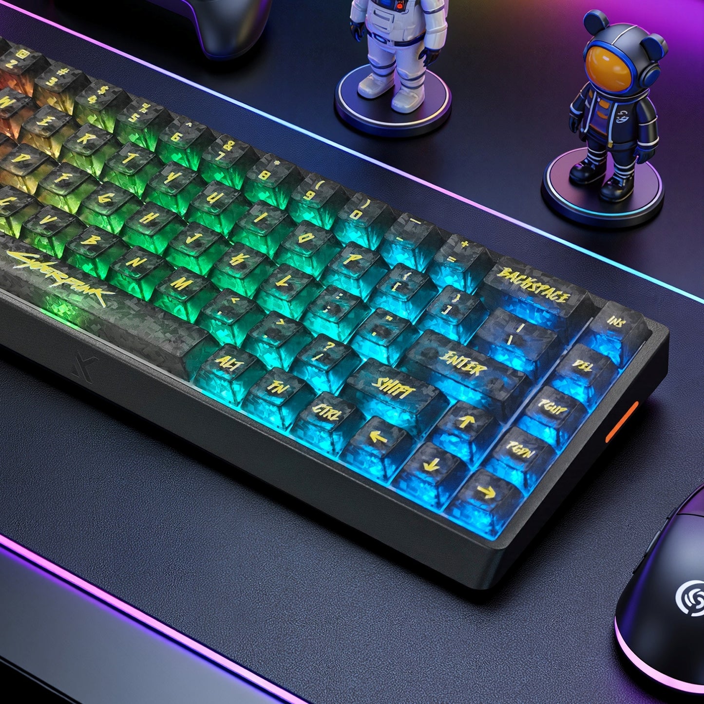 Cyberpunk Carbon / Transparent English Japanese Cherry Keycaps