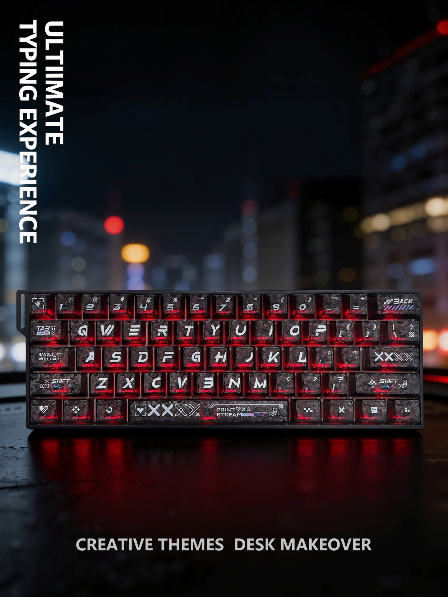 Counter Strike Print Stream Forged Carbon Transparent Cherry Keycaps