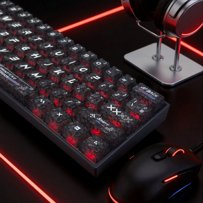 Counter Strike Print Stream Forged Carbon Transparent Cherry Keycaps