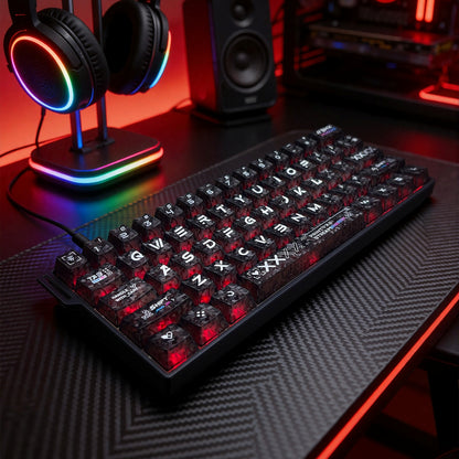Counter Strike Print Stream Forged Carbon Transparent Cherry Keycaps
