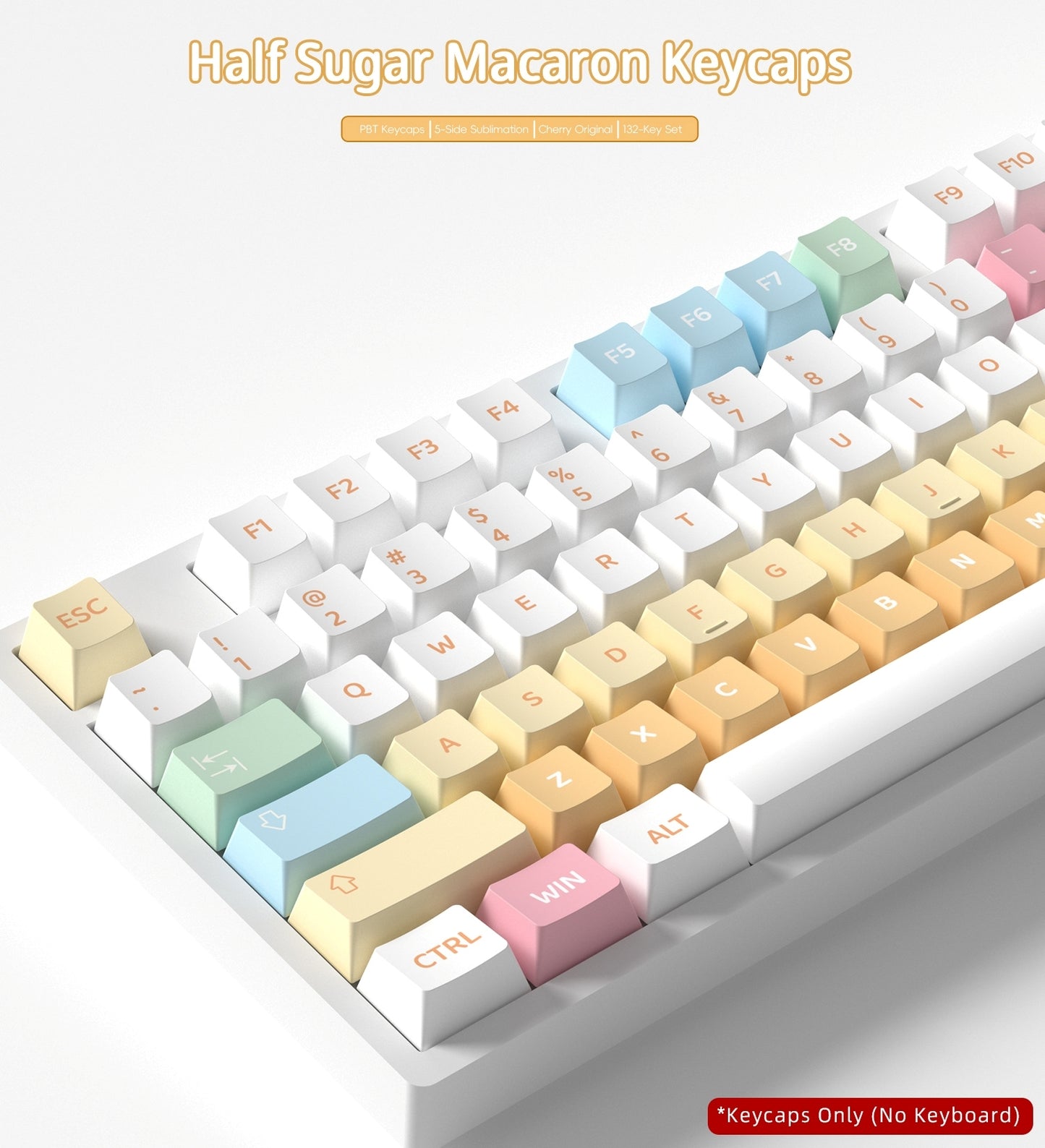 Sugar Macaron Cherry PBT Keycaps