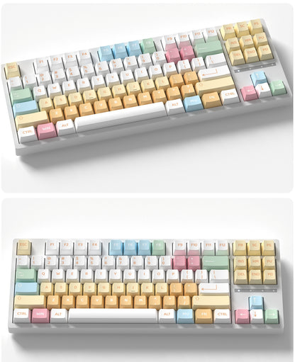 Sugar Macaron Cherry PBT Keycaps