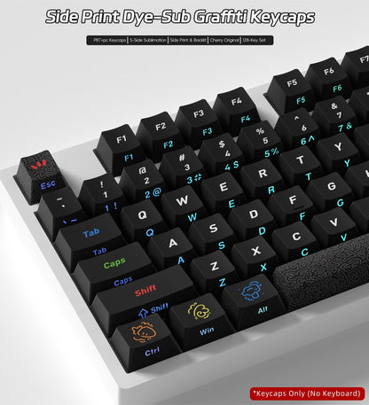 Dark Graffiti Side Backlit Cherry PBT Keycaps