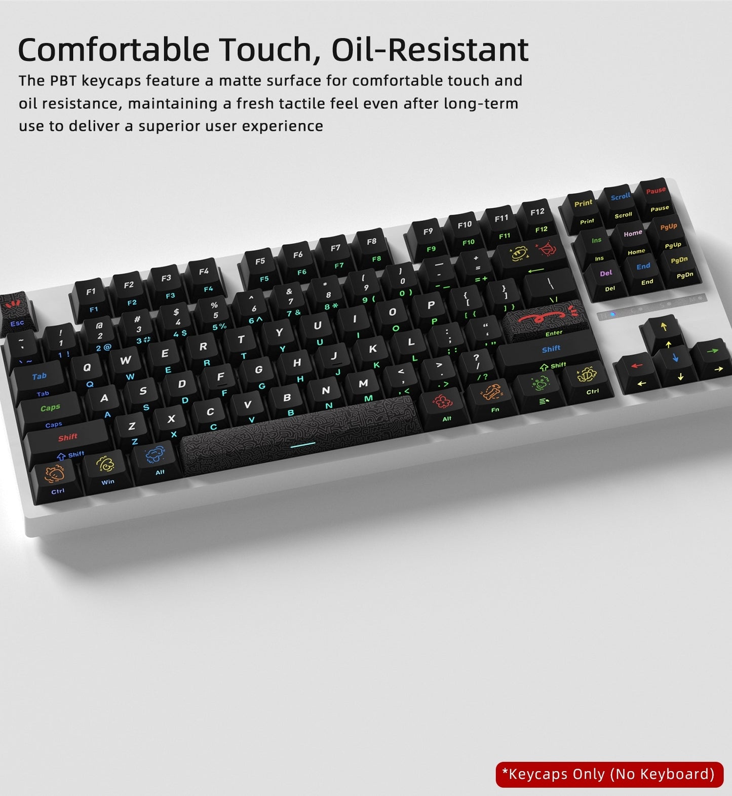 Dark Graffiti Side Backlit Cherry PBT Keycaps
