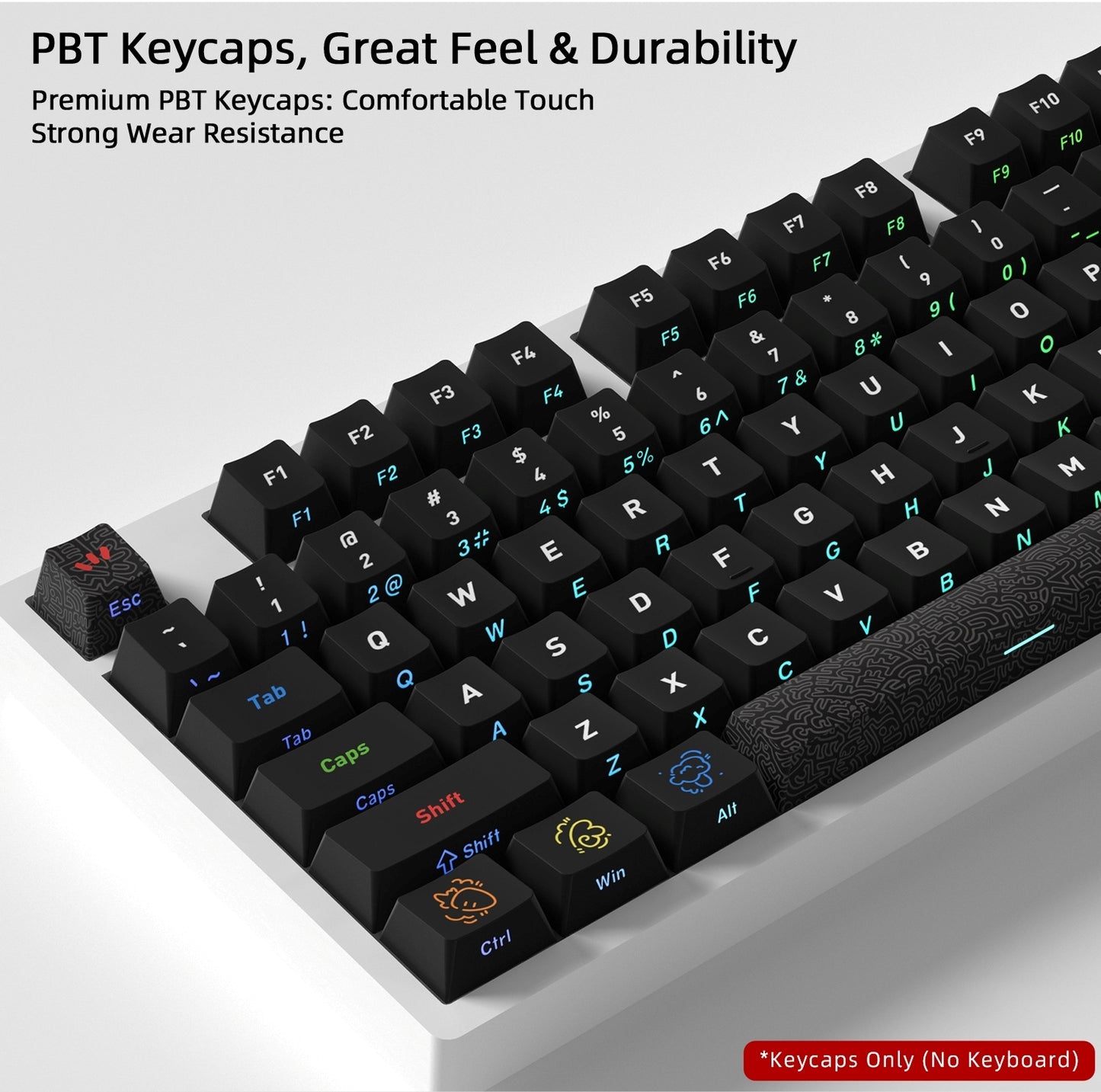 Dark Graffiti Side Backlit Cherry PBT Keycaps