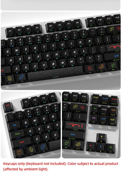 Dark Graffiti Side Backlit Cherry PBT Keycaps