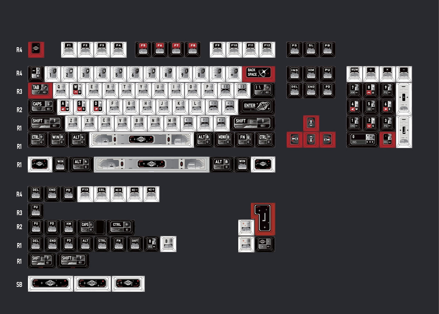 Deep Space Interstellar Cherry PBT Keycaps
