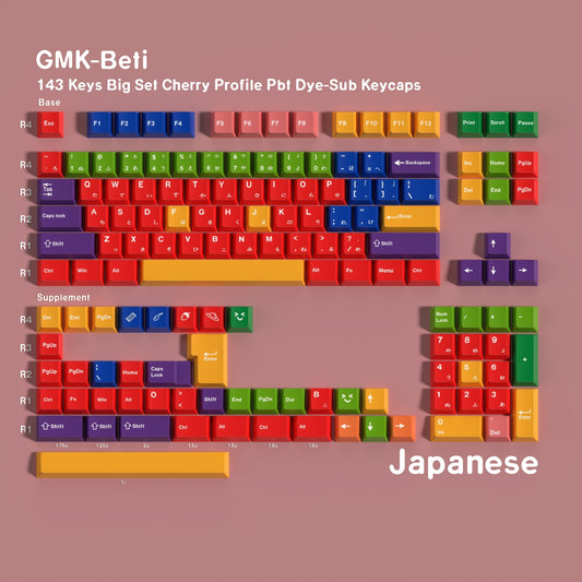 Beti Inspired 1.7mm Thick Japanese English PBT Keycaps