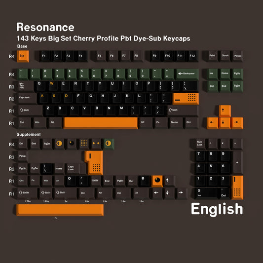 Resonance Inspired 1.7mm Thick Japanese English PBT Keycaps