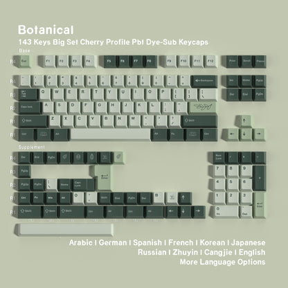 Botanical Garden Inspired 1.7mm Thick Japanese English PBT Keycaps
