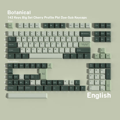 Botanical Garden Inspired 1.7mm Thick Japanese English PBT Keycaps