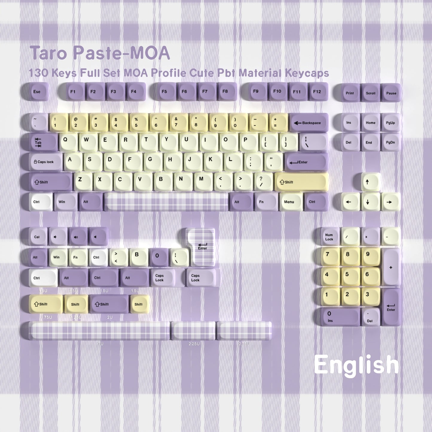 Taro Paste MOA PBT Keycaps