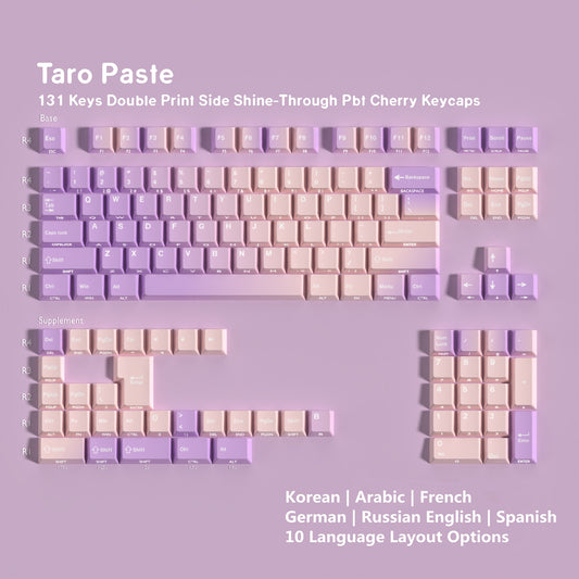 Taro Paste Dual Legends Cherry Backlit Keycaps