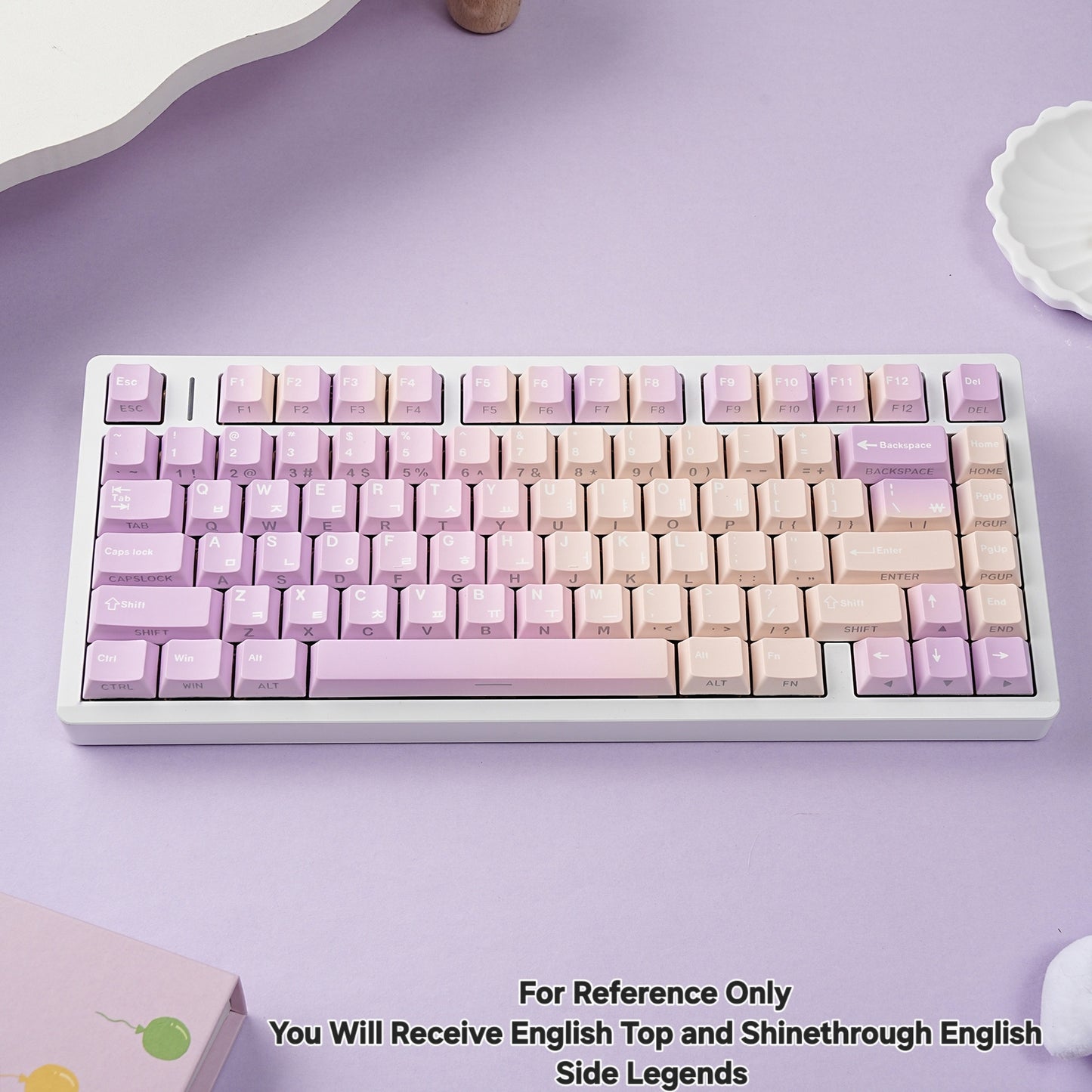 Taro Paste Dual Legends Cherry Backlit Keycaps