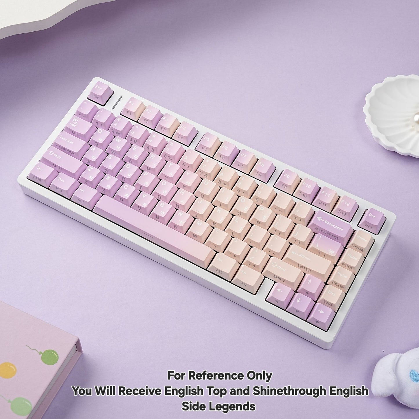 Taro Paste Dual Legends Cherry Backlit Keycaps