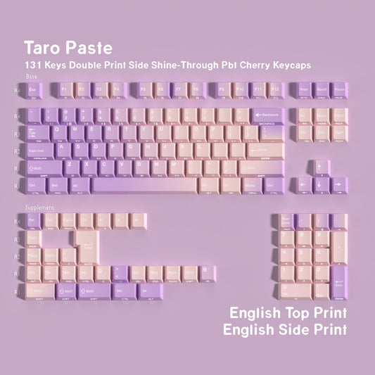 Taro Paste Dual Legends Cherry Backlit Keycaps