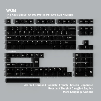 WOB Noir 1.7mm Thick Japanese English PBT Keycaps