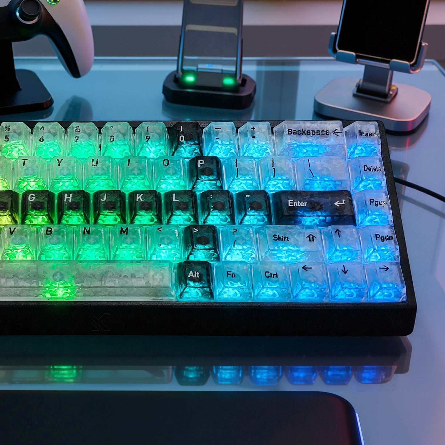 The Sword In Carbon Fiber Transparent Cherry Keycaps