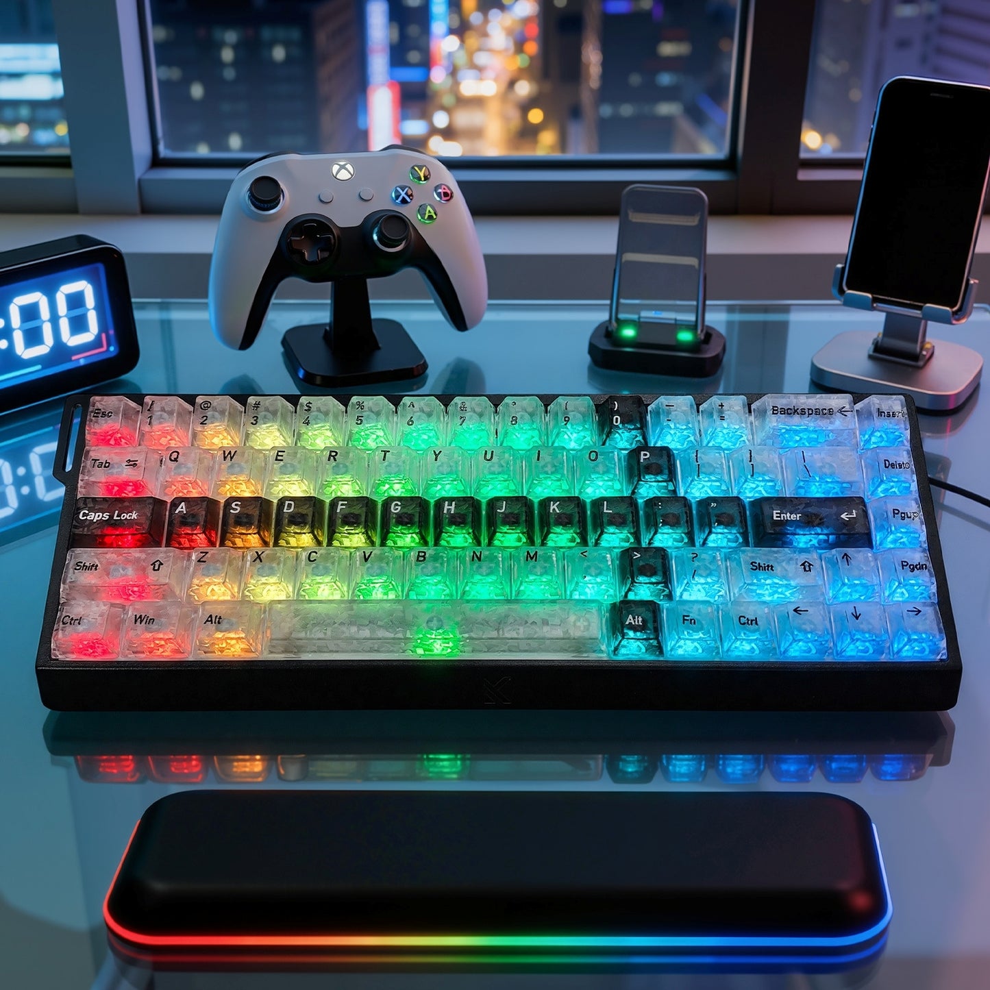 The Sword In Carbon Fiber Transparent Cherry Keycaps