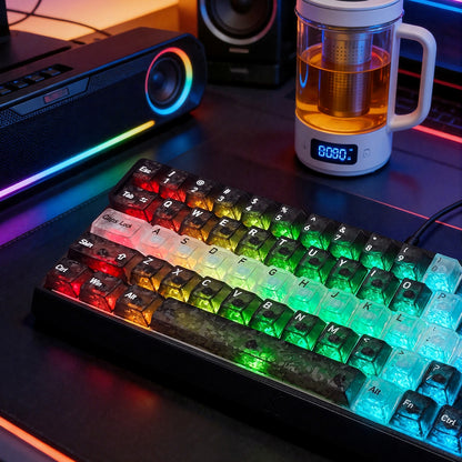 The Sword In Carbon Fiber Transparent Cherry Keycaps