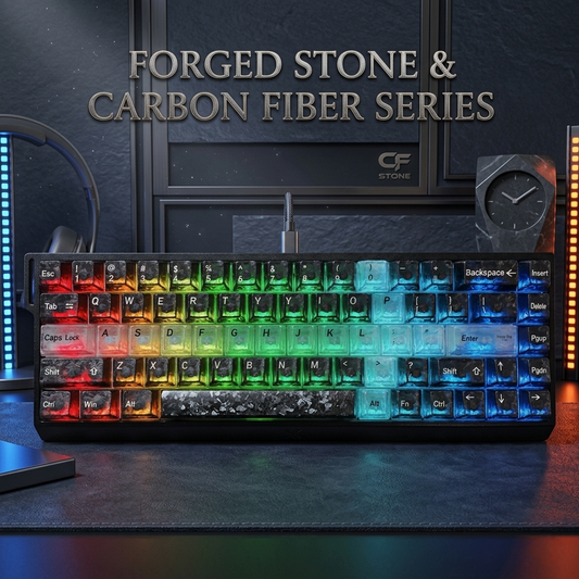 The Sword In Carbon Fiber Transparent Cherry Keycaps