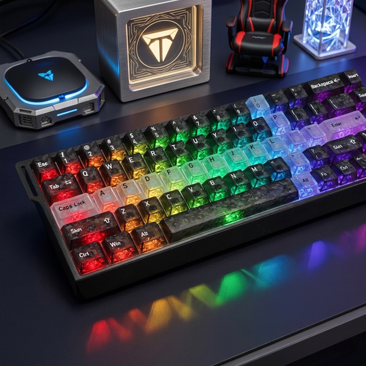The Sword In Carbon Fiber Transparent Cherry Keycaps