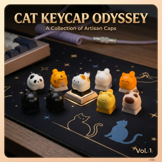 Neko Atsume The Chonky Cats Artisan Series Keycaps