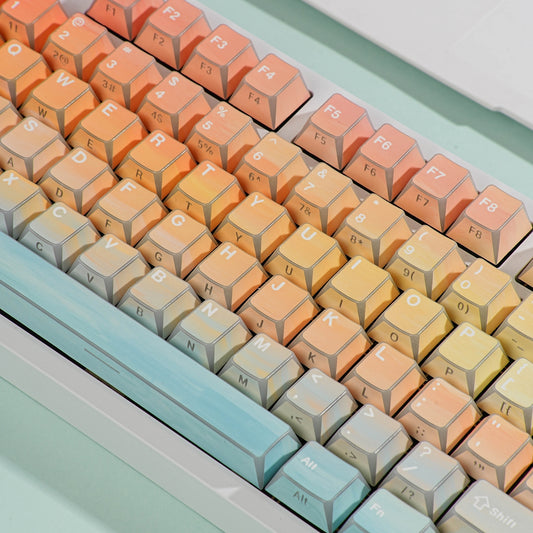 Ocean Sunset Prism Cherry Dual Legends Backlit Keycaps